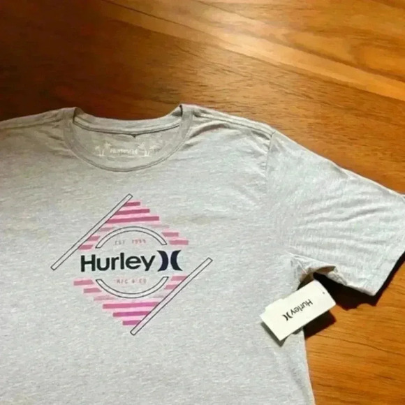 Hurley New With Tags Gray and Pink Men's T-Shirts in Various Sizes. - Picture 2 of 3
